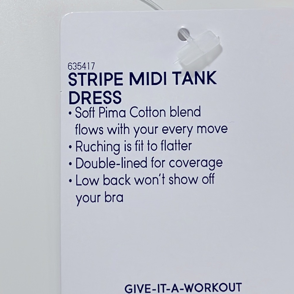 Athleta Ruched Stripe Midi Tank Dress Size M - Picture 12 of 12